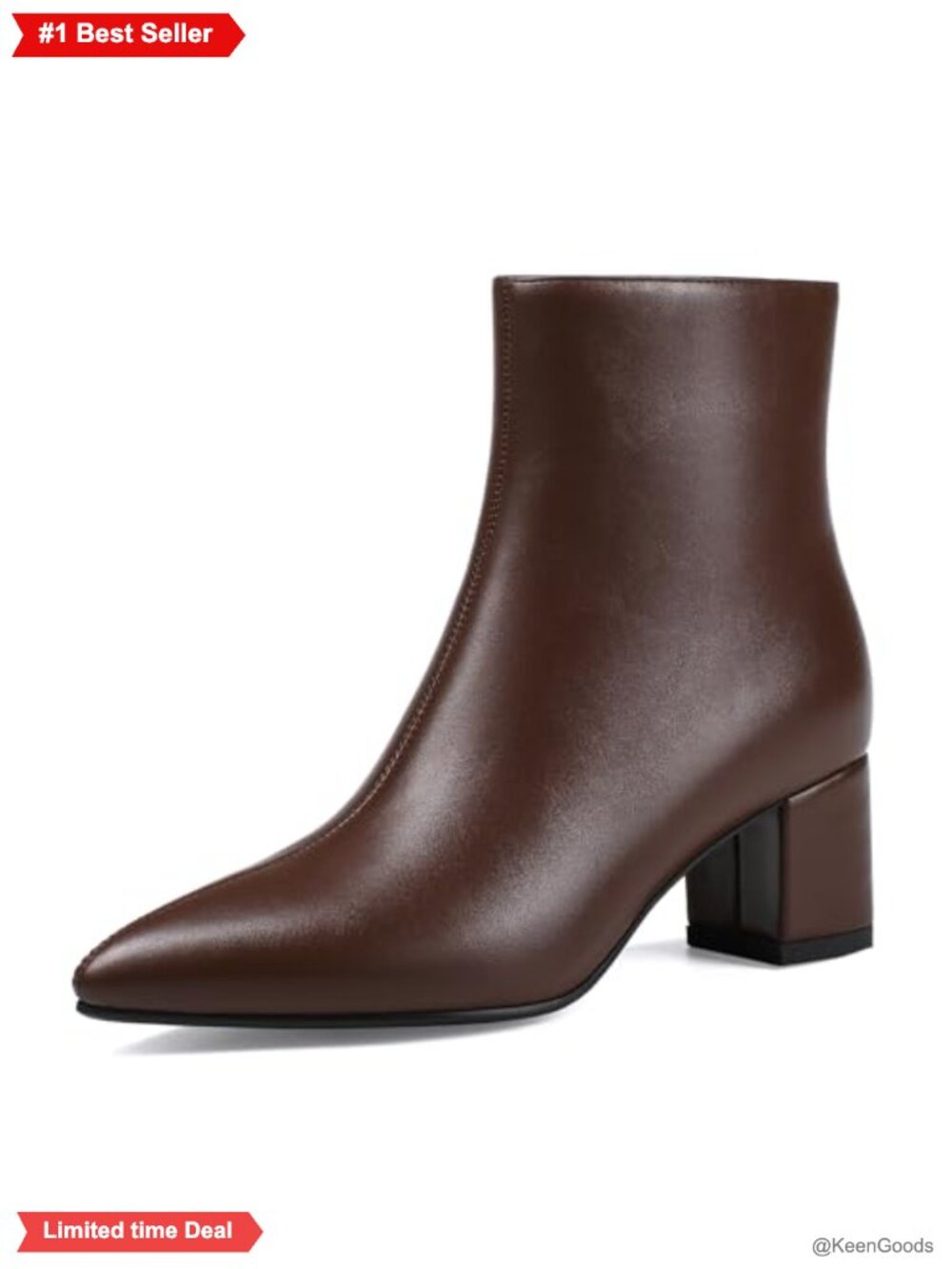 Pointed Toe Ankle Boot Chunky Block Low Heel Booties